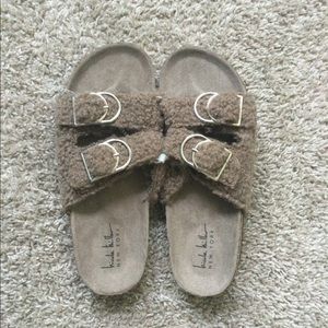 Nicole Miller Betsy Faux Fur Sandals